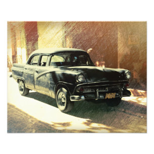 Voiture américaine à La Havane, Cuba photo imprime