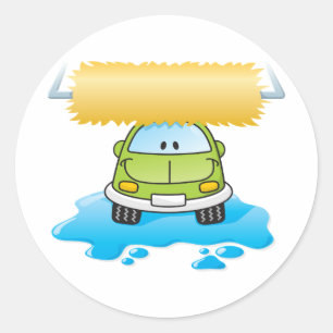 Voiture Amusante Dans Un Lave-Linge Stickers
