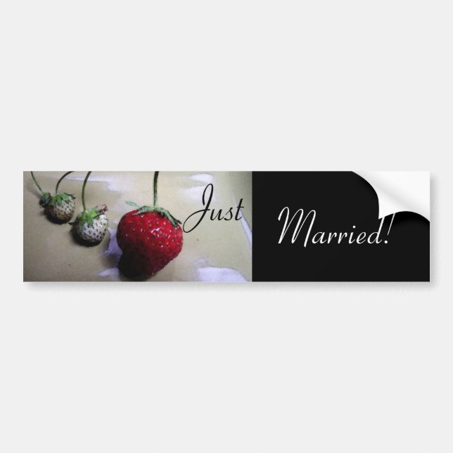 Voiture Autocollant à pare-chocs Mariage de fraises d'été (Devant)