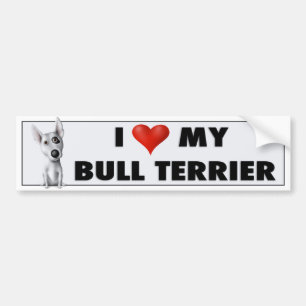 Voiture Autocollant BULLT1 d'amour de bull-terrier