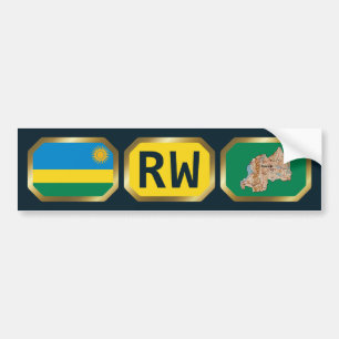 Voiture Autocollant de drapeau de carte du Rwanda