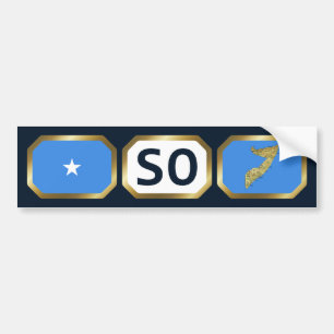 Voiture Autocollant de Drapeau de Somalie Carte Code