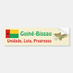 Voiture Autocollant de drapeau et de carte de Guinée-Bissa