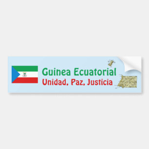 Voiture Autocollant de drapeau et de carte de Guinée équat