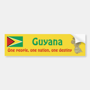 Voiture Autocollant de drapeau et de carte de Guyane