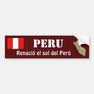 Voiture Autocollant de drapeau et de carte du Pérou