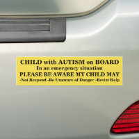 Autocollant de pare-chocs Autism Safety