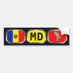 Voiture Autocollant de pare-chocs avec le drapeau et la ca