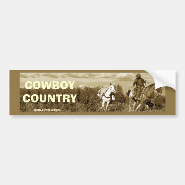 Voiture Autocollant de pare-chocs Cowboy (Devant)