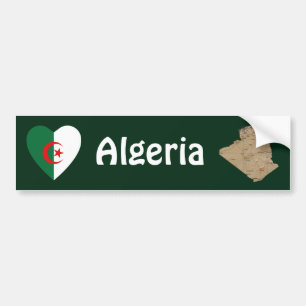Voiture Autocollant de pare-chocs Drapeau Cœur + Carte d'A