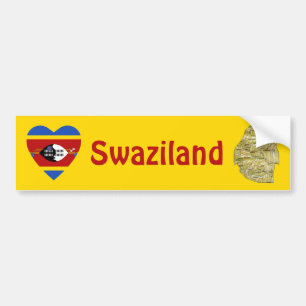 Voiture Autocollant de pare-chocs Drapeau d'Eswatini en fo