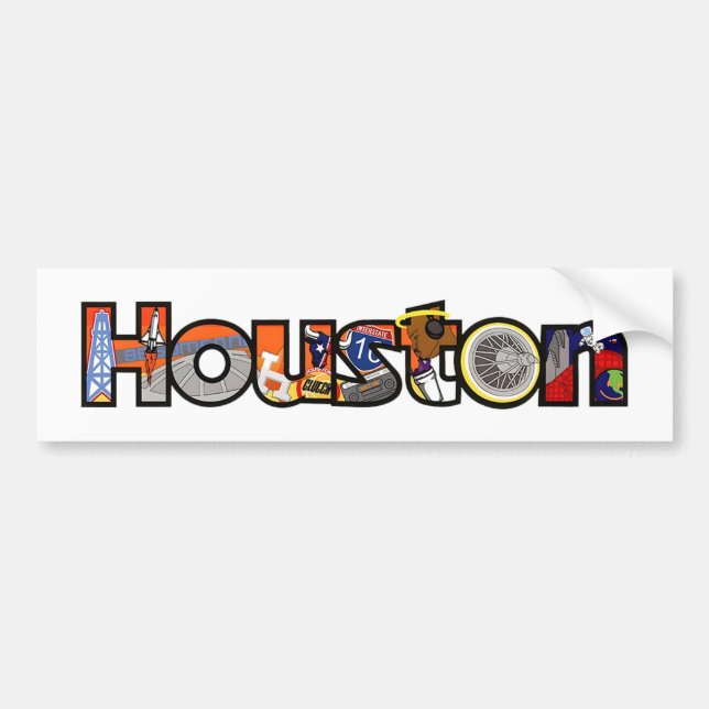 Voiture Autocollant de pare-chocs Houston Texas (Devant)