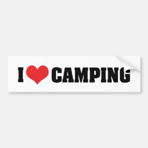Voiture Autocollant de pare-chocs J'aime le camping