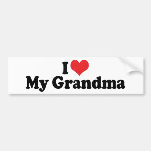 Voiture Autocollant de pare-chocs J'aime ma grand-mère