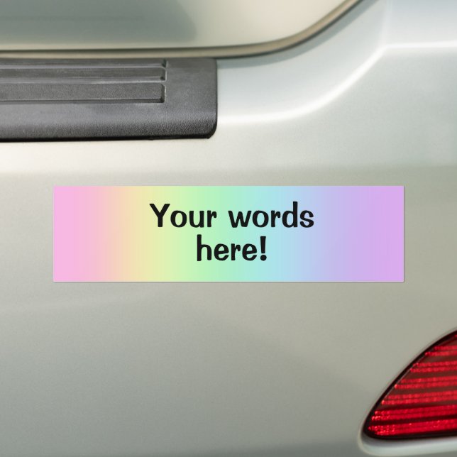 Voiture Autocollant de pare-chocs Pastel Rainbow personnal (En voiture)