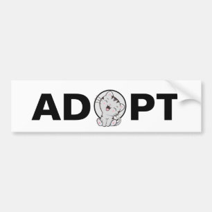 Voiture Autocollant de pare-chocs pour adopter un chat mig