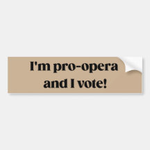 Autocollant de pare-chocs Pro-Opera Voter Frasier 