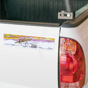 Voiture autocollant de pare-chocs surf Alaska