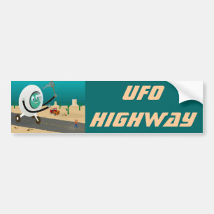 Voiture Autocollant de pare-chocs UFO Highway