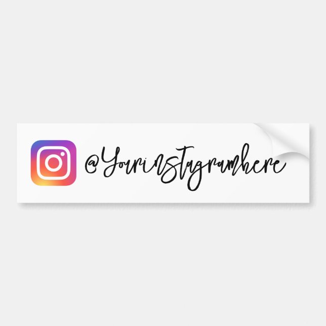 Voiture Autocollant de script de poignée Instagram (Devant)