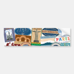 Voiture Autocollant de Voyageur-Pare-chocs du monde