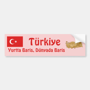 Voiture Autocollant Drapeau + Carte de la Turquie
