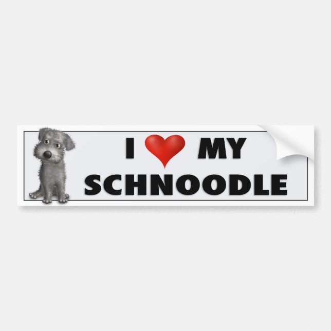 Voiture Autocollant (gris) d'amour de Schnoodle (Devant)