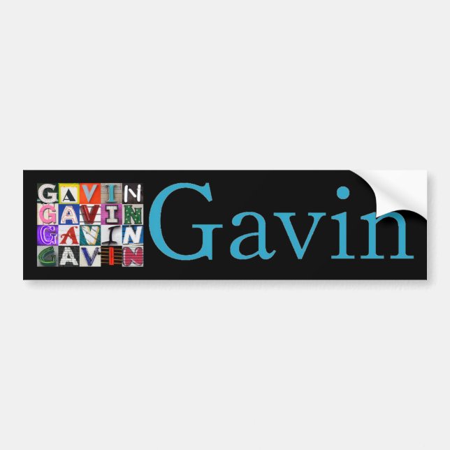 Voiture Autocollant nommé de Gavin d'étiquette (Devant)