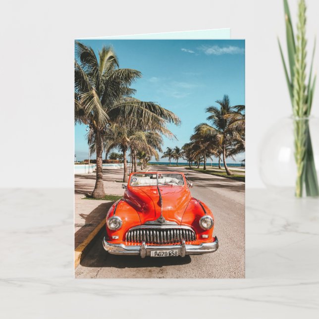 VOITURE CLASSIQUE DES ANNÉES 1950 CARTES DE VOEUX  (Devant)
