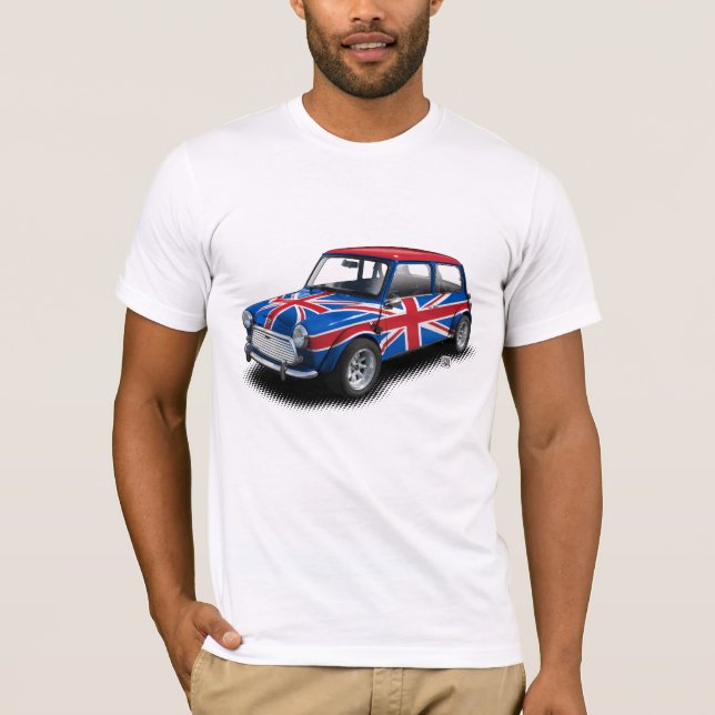 Voiture classique d'Union Jack mini sur le T-shirt (Devant)