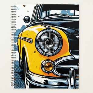 Voiture Classique Jaune Rétro Avant Pop Art