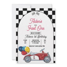 Voiture de course Fast One - Invitation
