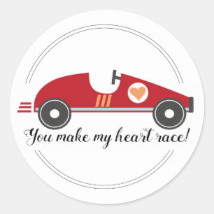 Voiture de course Valentine autocollant Citation