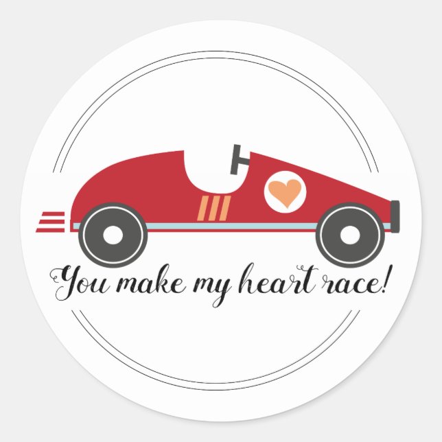 Voiture de course Valentine autocollant | Citation (Devant)