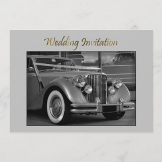 VOITURE DE MARIÉE JAGUAR Invitation de mariage