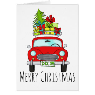 Voiture de Noël classique Joyeuse avec cadeaux