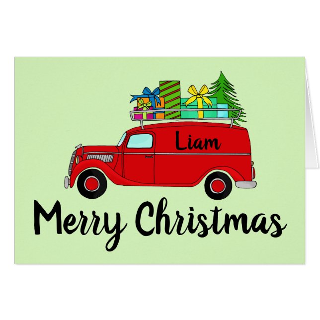 Voiture de Noël classique personnalisable (Devant horizontal)