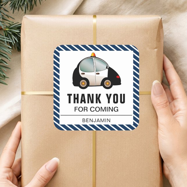 Voiture de police Anniversaire Fête Faveur Sticker (Créateur téléchargé)