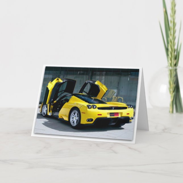 Voiture de sport cool Bonne carte de poème d'anniv (Devant)