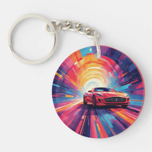 Voiture de sport rouge vibrant dans un design en s