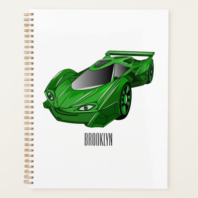 Voiture de sport verte avec illustration airfos (Devant)