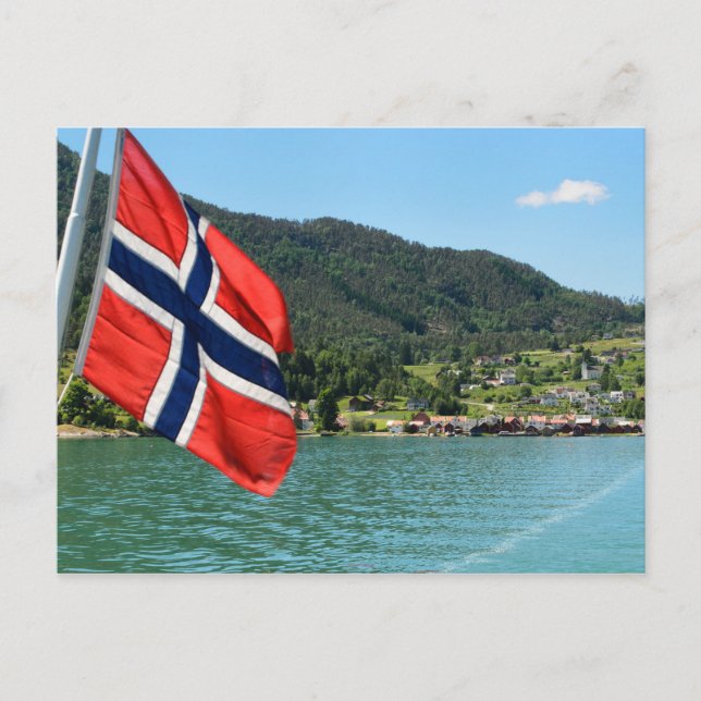 Voiture ferry en Norvège carte postale (Devant)