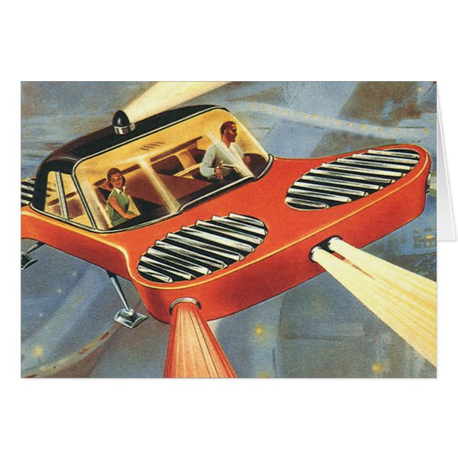 Voiture futuriste de science-fiction vintage (Devant horizontal)