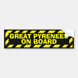Voiture Grand Pyrénées à bord d'un autocollant de prude