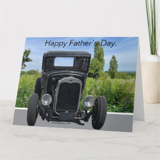 Voiture Hot Rod à la campagne, carte de Fête des P