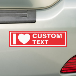 Voiture J'aime Autocollant de pare-chocs rouge moderne per