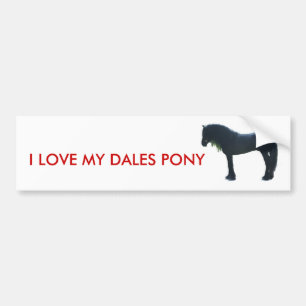 Voiture J'aime mon autocollant de poney de vallées