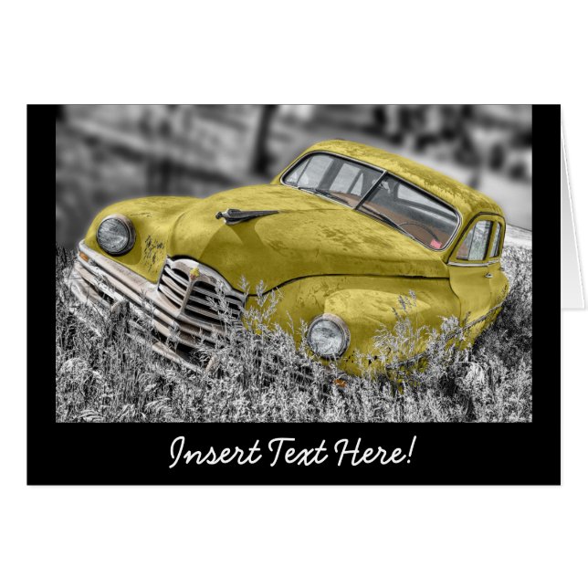 Voiture jaune ancienne (Devant Horizontal)