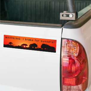 Voiture Je freine pour le coucher de soleil Autocollant