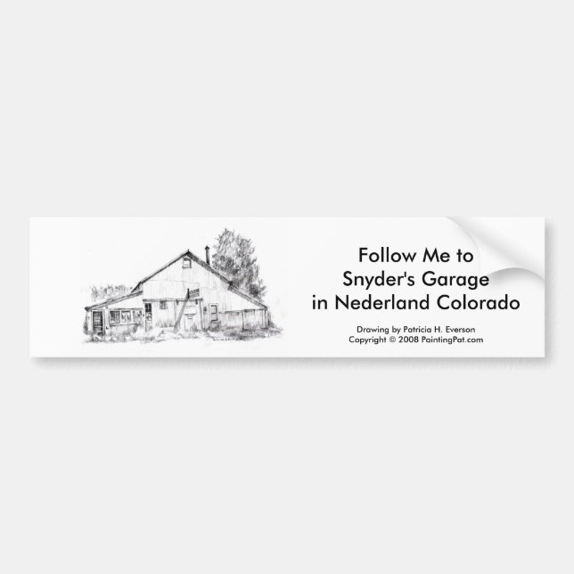 Voiture Le garage de Snyder, autocollant de Bumber (Devant)